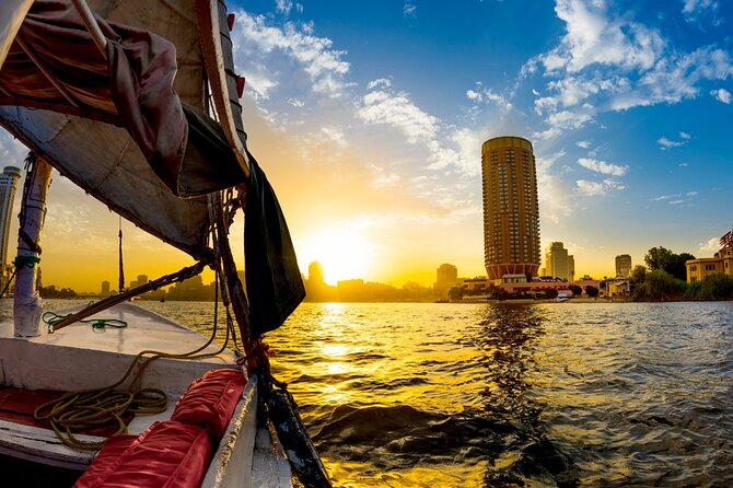 Cairo sailing boat Tours on the Nile by felucca - Views you will actually remember: palms, fishing boats, and skyline drift