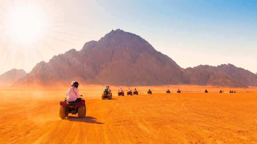 Desert Sunset Quad Bike ATV for 50Km, Oriental Show, Dinner, - From Hurghada To The Desert Station Without Wasting Time