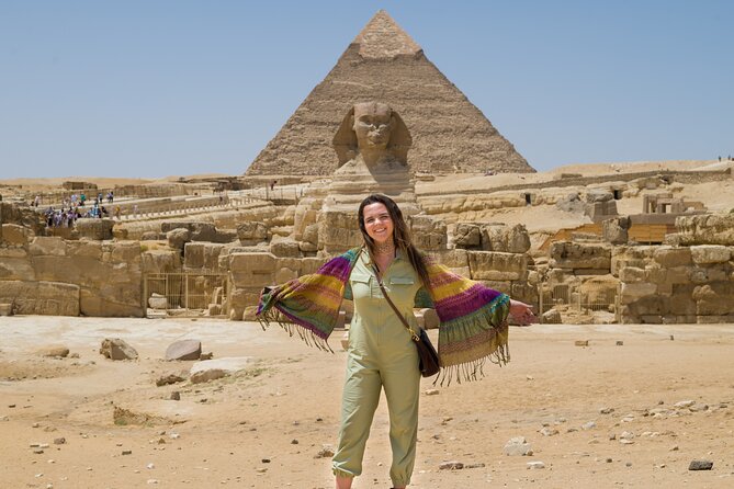 Giza Pyramids and Sphinx with Camel ride & Mummification Temple - Great Sphinx and the Valley Temple area: the big face and the quiet details