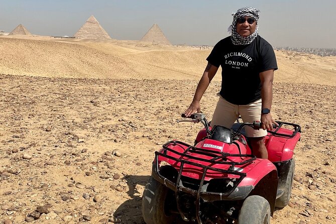 Giza Pyramids, Camel ride and Shopping with ATV Quad bike - Mustafa and the Memphis-to-Giza story you will actually remember