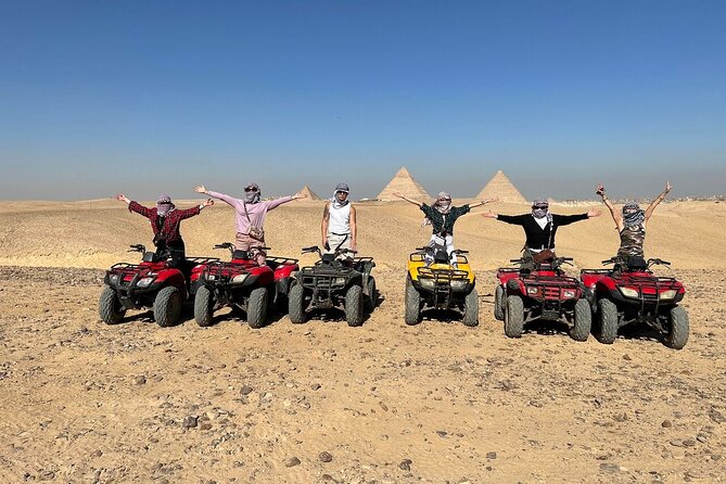 Giza Pyramids, Camel ride and Shopping with ATV Quad bike - Nile River photo stop, plus shopping that can be useful or optional