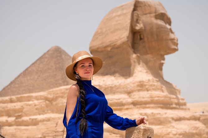 Giza Pyramids Photoshoot with Jumping Horse, Camel and Sphinx - Stop 3: the Great Sphinx, up close, with viewpoint guidance