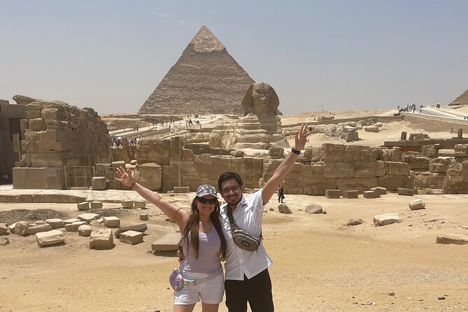 Giza Pyramids, Sphinx, Egyptian Museum day tour with a guide - The Sphinx and Valley Temple: best angles and the meaning behind the pose