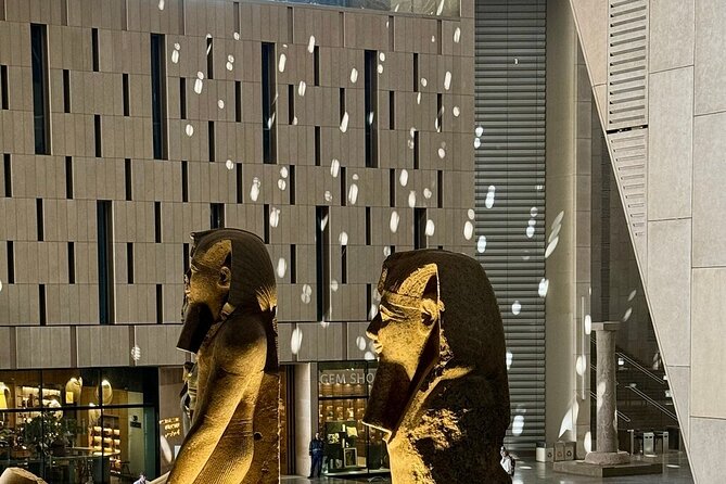 Grand Egyptian Museum, Giza Pyramids and Great Sphinx Tour - Grand Egyptian Museum: open courtyard, staircase views, and galleries