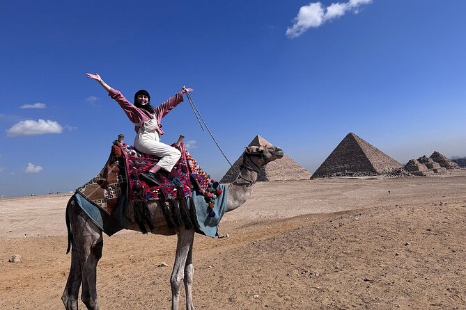 Guided Tour to Giza Pyramids ,Sphinx, Camel & inside the pyramids - Giza pyramids close-up: seeing Cheops, Chephren, and Mykerinus in one go