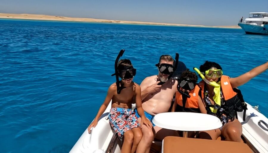Hurghada: Safari ATV Quad & Speedboat to Orange bay island - Orange Bay island time: sun, breaks, and a simple lunch setup