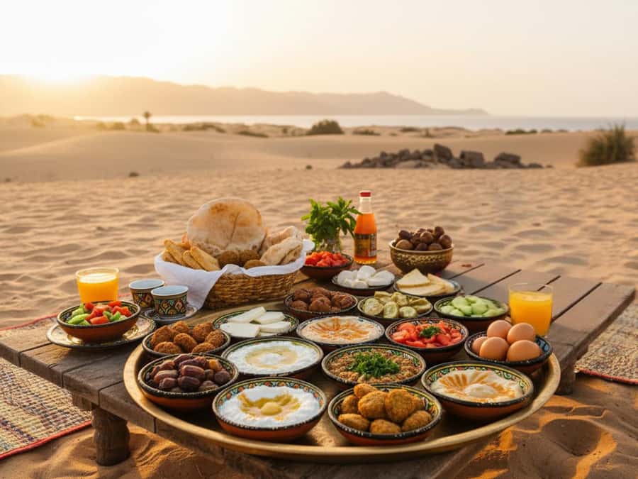 Makadi Bay: Sunrise Quad & Traditional Oriental Breakfast - Stop #1 in Sahl Hasheesh: tea, camel photos, and getting oriented