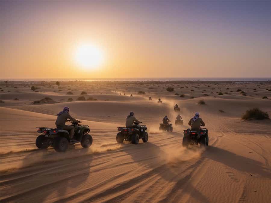 Makadi Bay: Sunrise Quad & Traditional Oriental Breakfast - The check-in moment: safety test, helmets, and how the ride is controlled