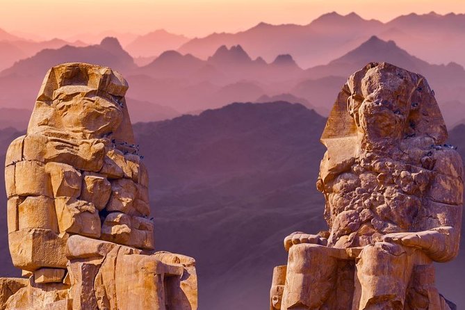Private Day tour from Hurghada to Luxor - Colossi of Memnon: two giant stone faces with big presence