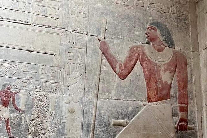Private Full Day Tour Giza Pyramids Memphis Sakkara with Lunch - Pyramids of Cheops, Chephren, Mykerinus, plus the panoramic view