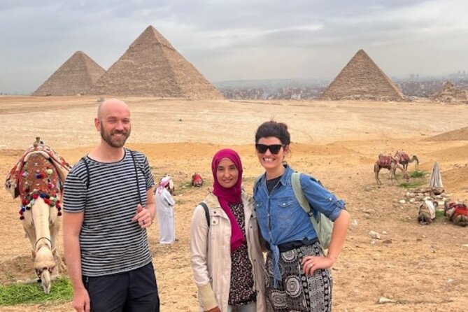 Private Giza Pyramids,Sphinx,camel,lunch, 2 tombs,Great Pyramid - Great Sphinx from the foot: angles, scale, and patience