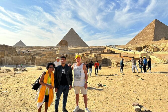 Private Tour to Giza Pyramids Sphinx Memphis and Saqqara - The Great Sphinx photo stop that feels like the real thing