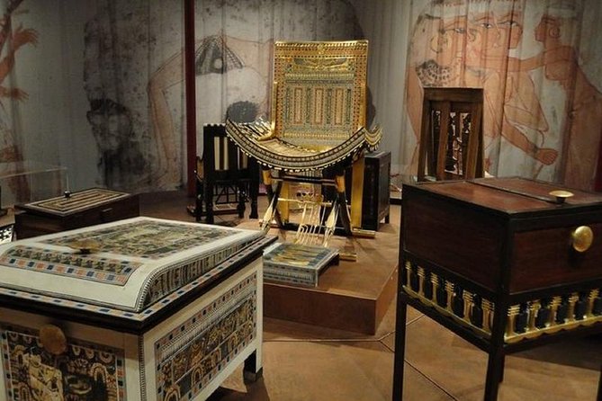 The Giza Pyramids & The museum of Egyptian civilization - Egyptian Museum: Tutankhamun gold and 5,000-year-old art