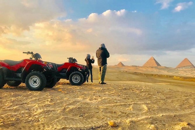 Top rated ATV quad bike at the Desert of Giza Pyramids - Getting confident on a quad when you have never ridden before