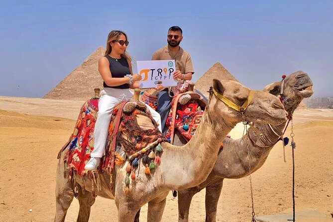 Tour to the Great Pyramids City, Panoramic View, Sphinx and Camel - The Pyramids of Giza stop: Great Pyramid views and photo time