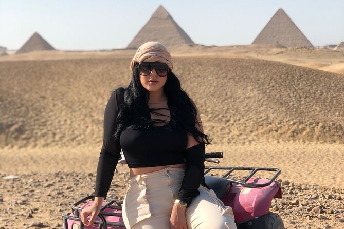 VIP Giza Pyramids,Sphinx,ATV bike,CamelRide,Shopping&DinnerCruise - Quad Bike Time in the Desert Edge: Fun, But Plan Carefully
