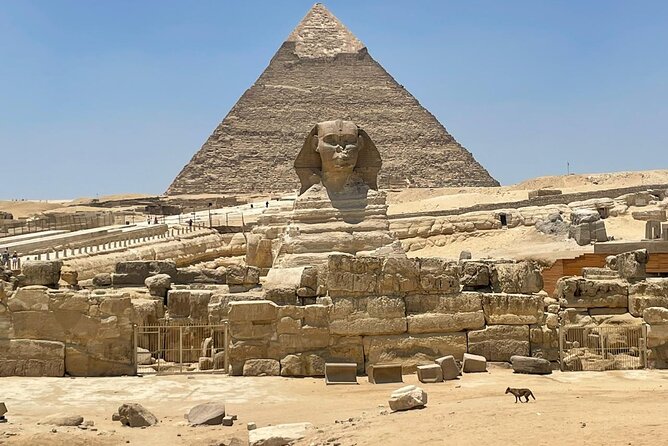Your VIP Giza Tour: Pyramids, Camels & Authentic Egyptian food - Great Sphinx close-up: time to frame the lion and king face